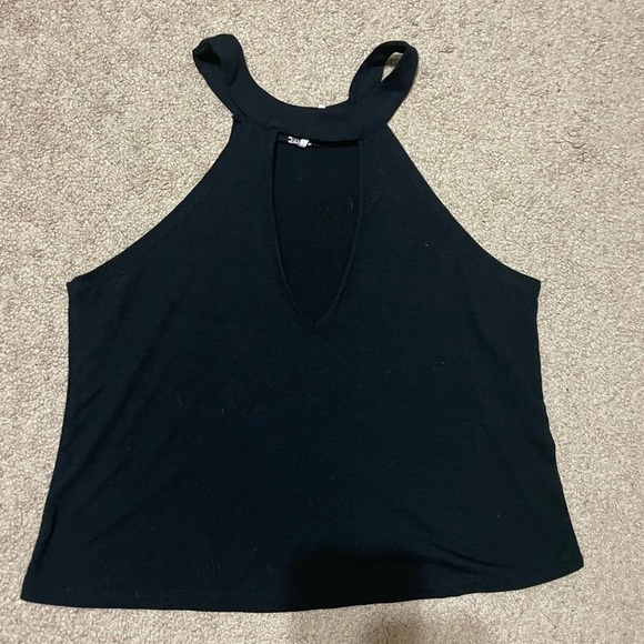 Poof! Tops - Poof black high neck tank size medium